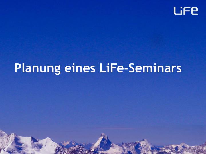 planung eines life seminars