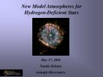New Model Atmospheres for Hydrogen-Deficient Stars