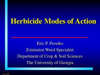 Herbicide Modes of Action