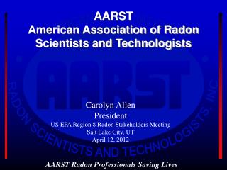 AARST American Association of Radon Scientists and Technologists