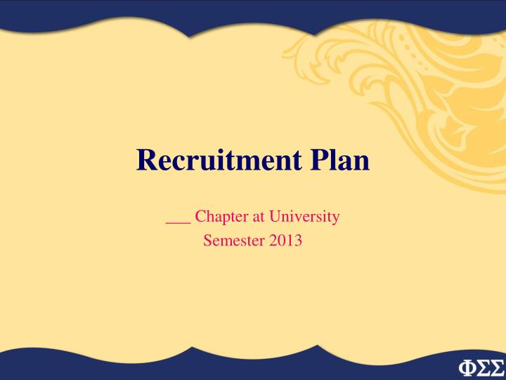 recruitment plan