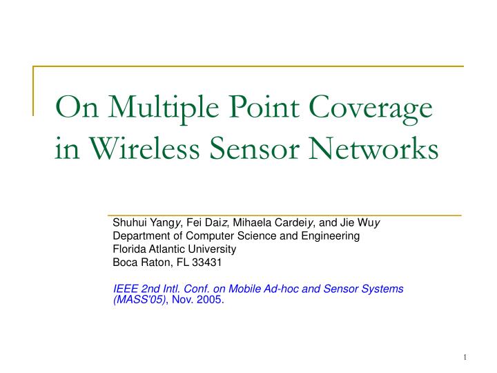 on multiple point coverage in wireless sensor networks