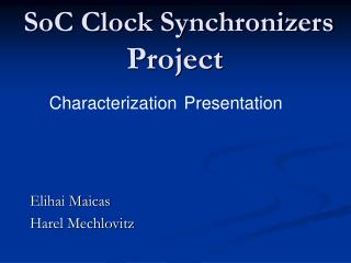 SoC Clock Synchronizers Project