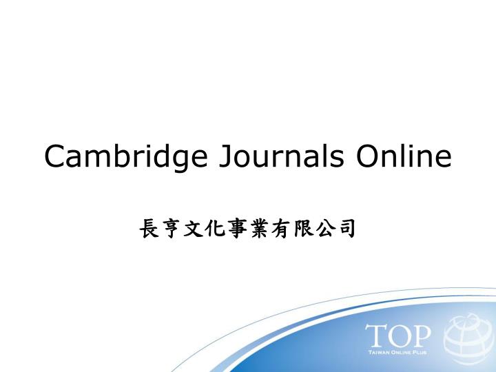 cambridge journals online