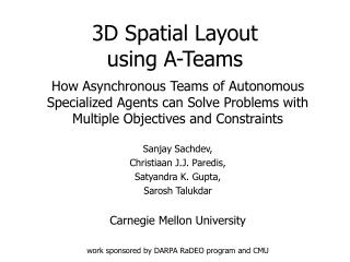 3D Spatial Layout using A-Teams