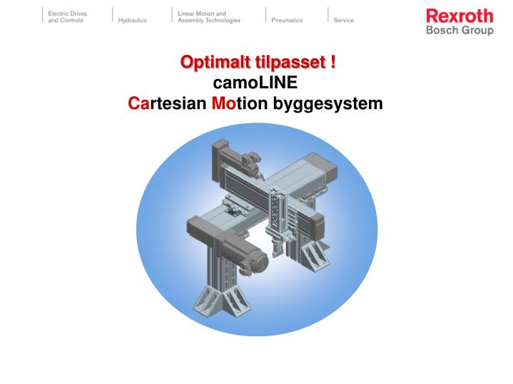 optimalt tilpasset camoline ca rtesian mo tion byggesystem