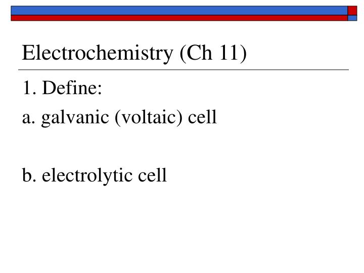 electrochemistry ch 11