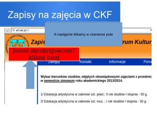 zapisy na zaj cia w ckf
