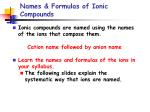 PPT - Names and Formulas for Ionic Compounds PowerPoint Presentation ...