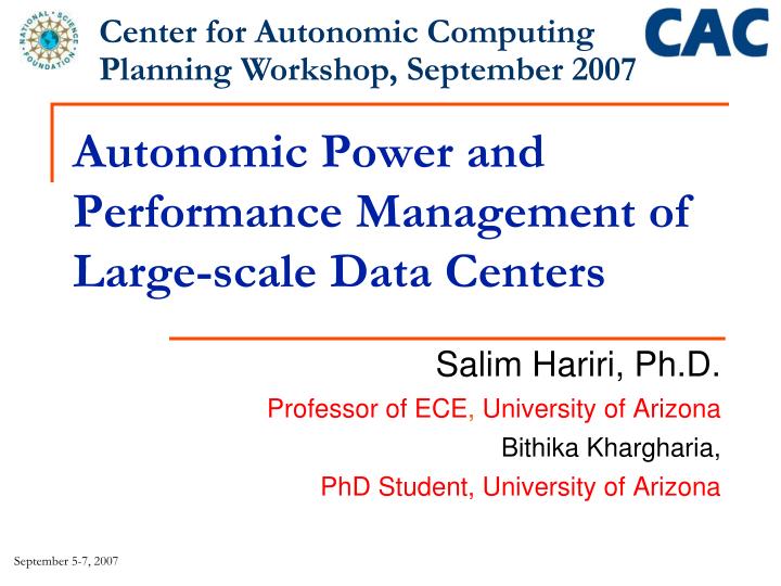 autonomic power and performance management of large scale data centers