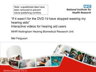 NIHR Nottingham Hearing Biomedical Research Unit