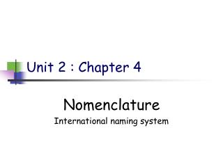 Unit 2 : Chapter 4