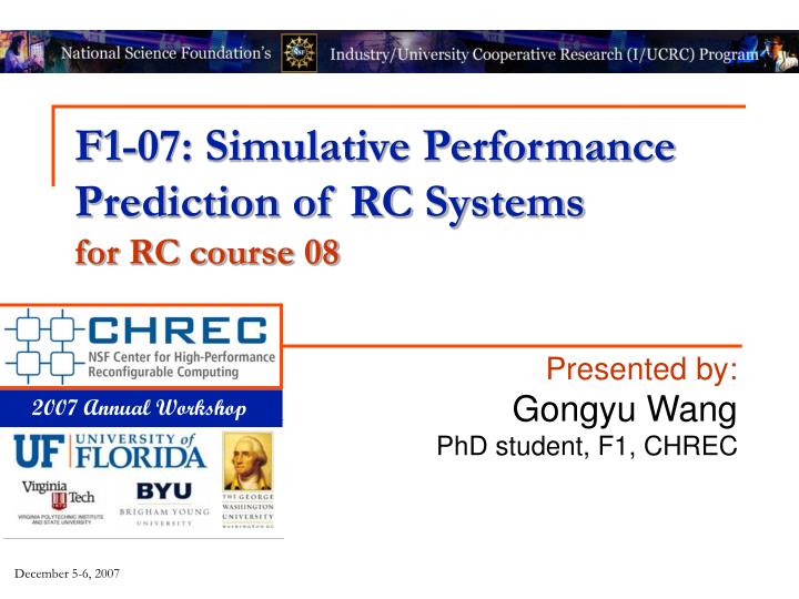 f1 07 simulative performance prediction of rc systems for rc course 08