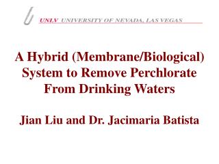 A Hybrid (Membrane/Biological) System to Remove Perchlorate From Drinking Waters