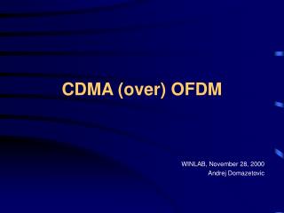 CDMA (over) OFDM