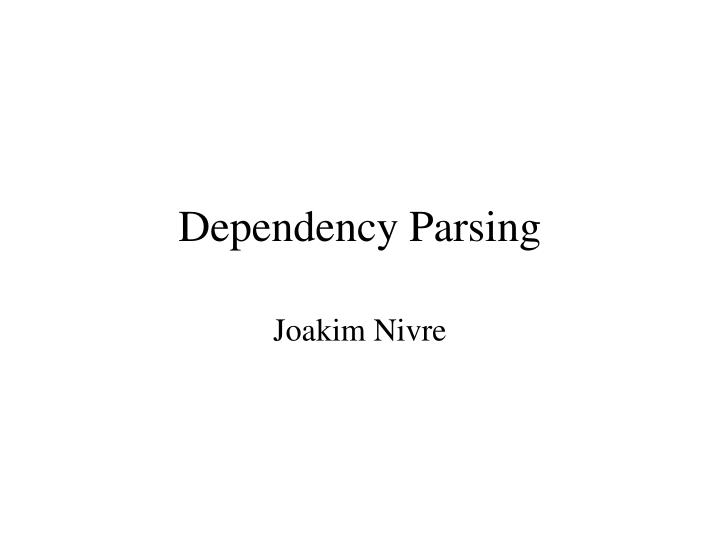 dependency parsing