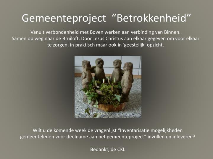 gemeenteproject betrokkenheid