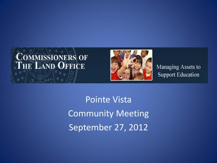 pointe vista community meeting september 27 2012