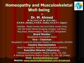 Homeopathy and Musculoskeletal Well-being