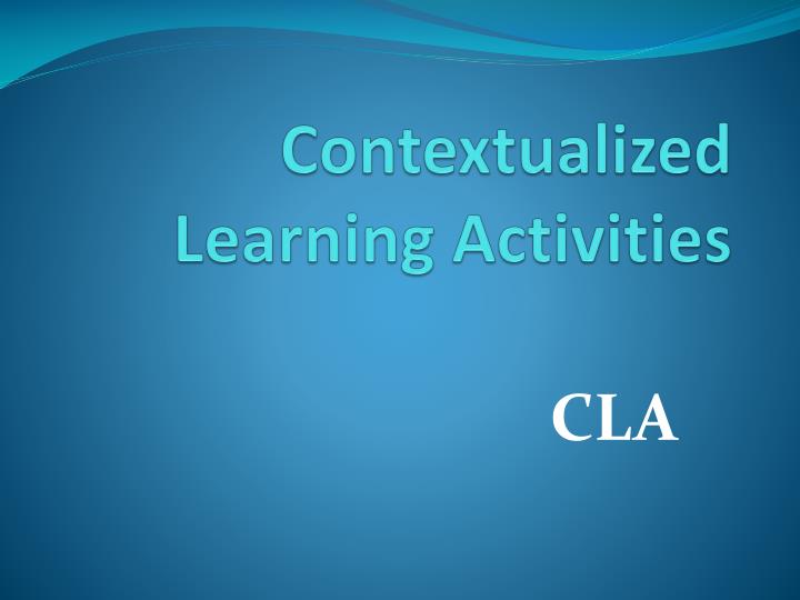 contextualized learning activities