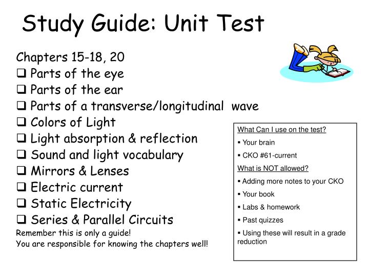 study guide unit test