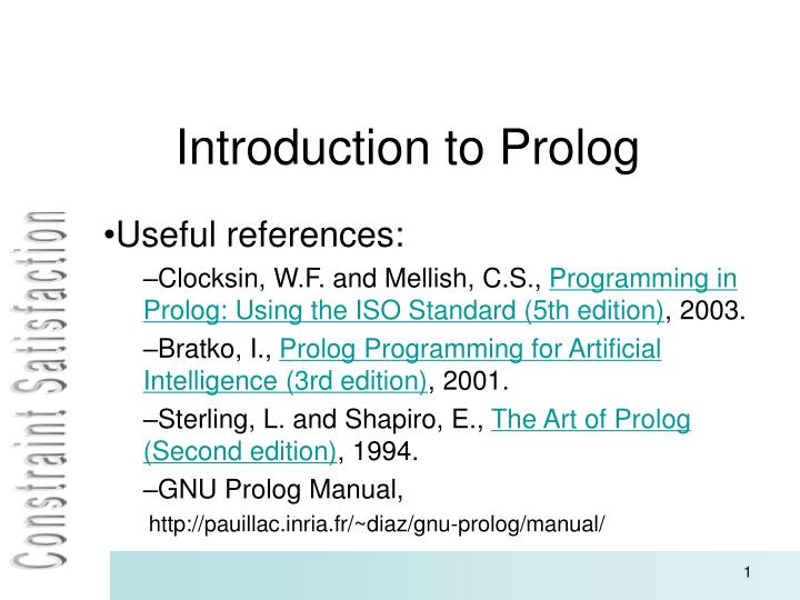 introduction to prolog