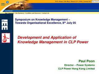 Development and Application of Knowledge Management in CLP Power