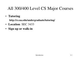 All 300/400 Level CS Major Courses