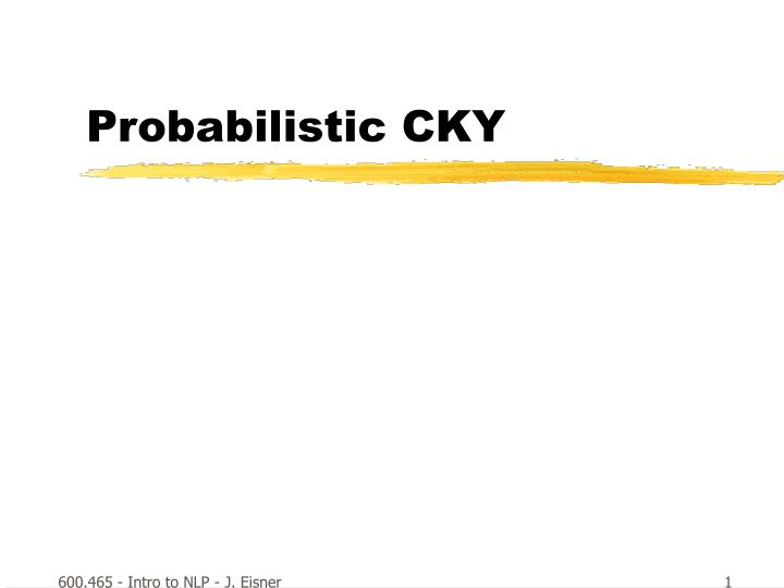probabilistic cky