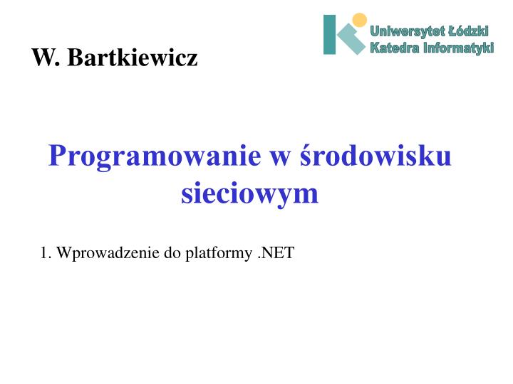 programowanie w rodowisku sieciowym