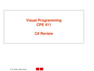 Visual Programming CPE 411 C# Review