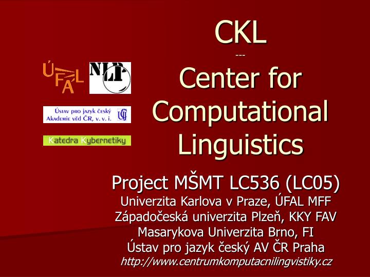 ckl center for computational linguistics