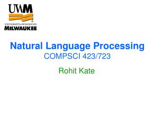 Natural Language Processing COMPSCI 423/723