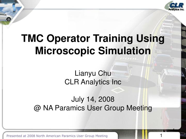 tmc operator training using microscopic simulation