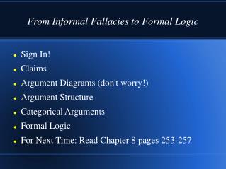 from informal fallacies to formal logic