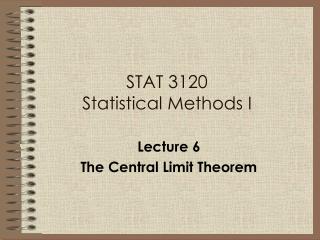 stat 3120 statistical methods i