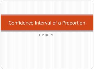 Confidence Interval of a Proportion