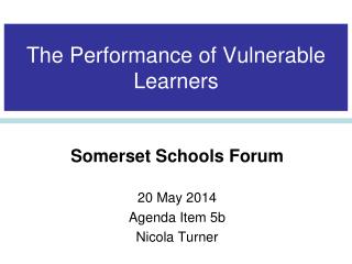 The Performance of Vulnerable Learners