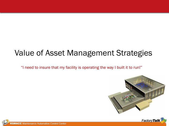 value of asset management strategies