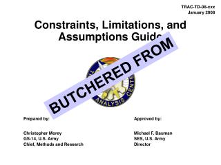 Constraints, Limitations, and Assumptions Guide
