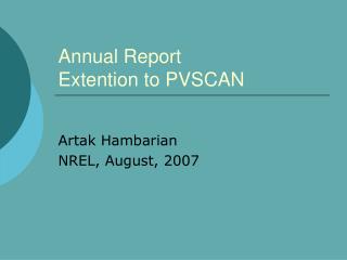 Annual Report Extention to PVSCAN