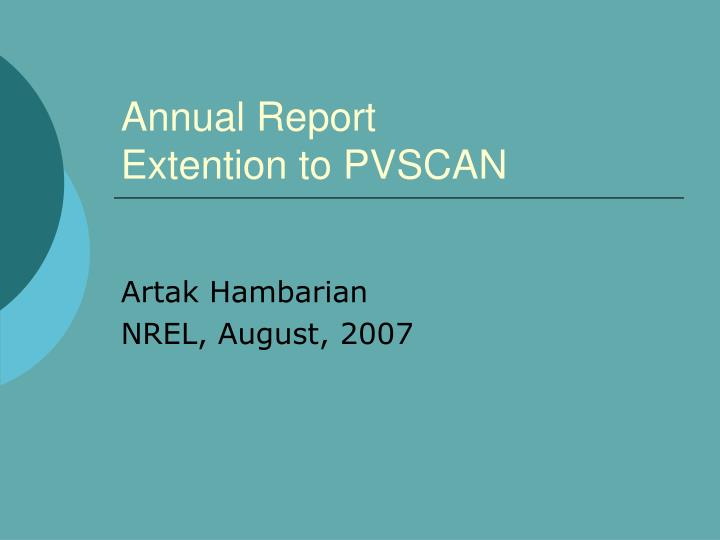 annual report extention to pvscan