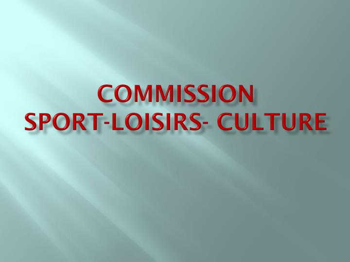 commission sport loisirs culture