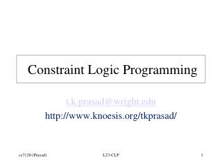 constraint logic programming
