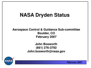 NASA Dryden Status