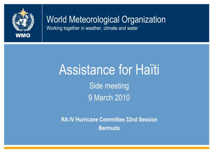 world meteorological organization working together in weather climate and water