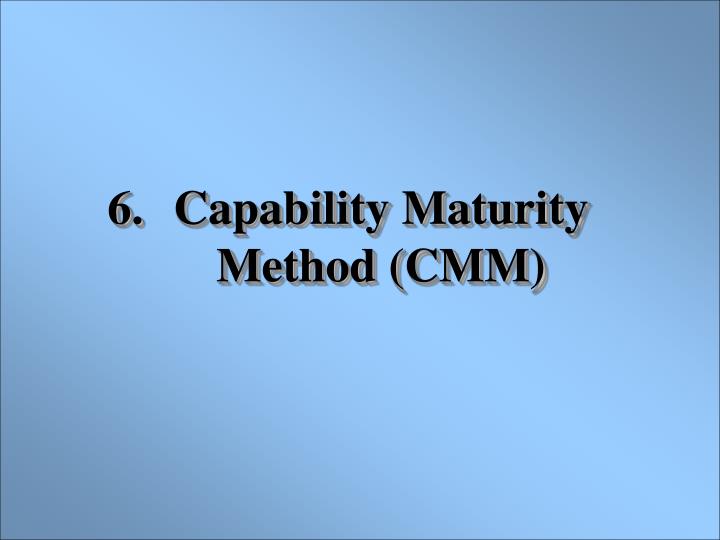 capability maturity method cmm
