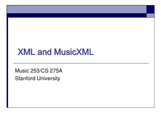 XML and MusicXML