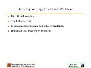 The heavy ionising particles in CMS tracker