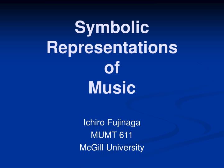 symbolic representations of music